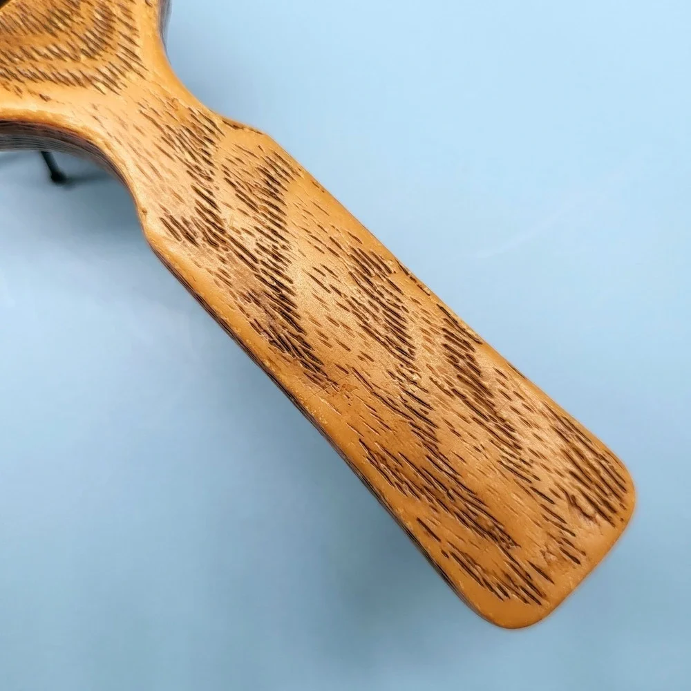 Vintage Goody Vented Hair Brush & Hand Mirror Travel Purse Plastic Faux Wood USA